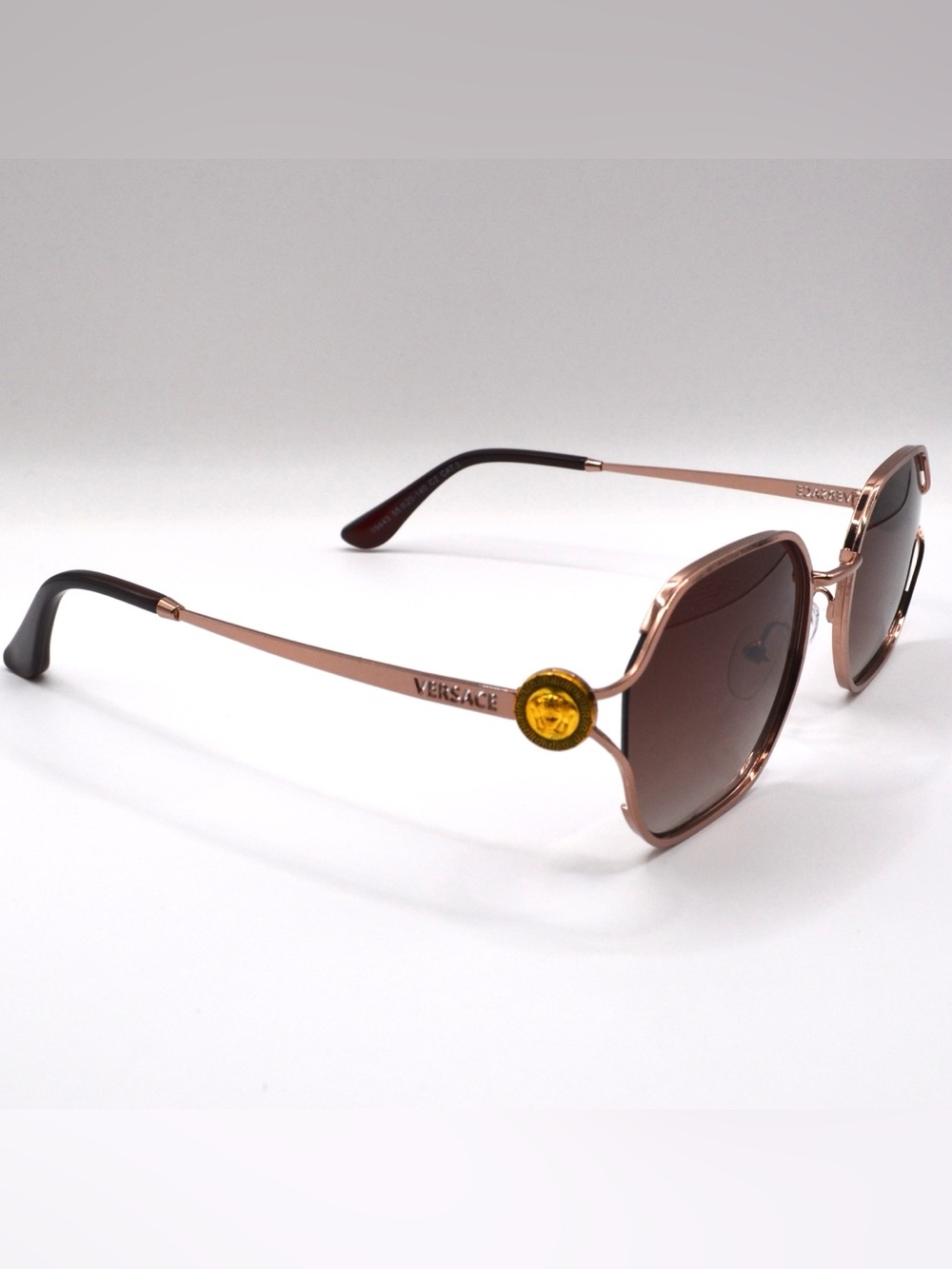 Versace Women’s Sunglasses – Pink Bronze / Brown Gradient – New – 55-20-140 - Picture 15 of 16